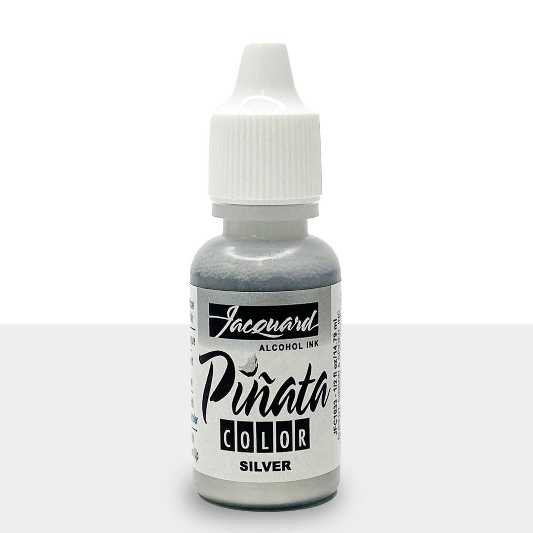 Silver-Pinata-Alcohol-Ink